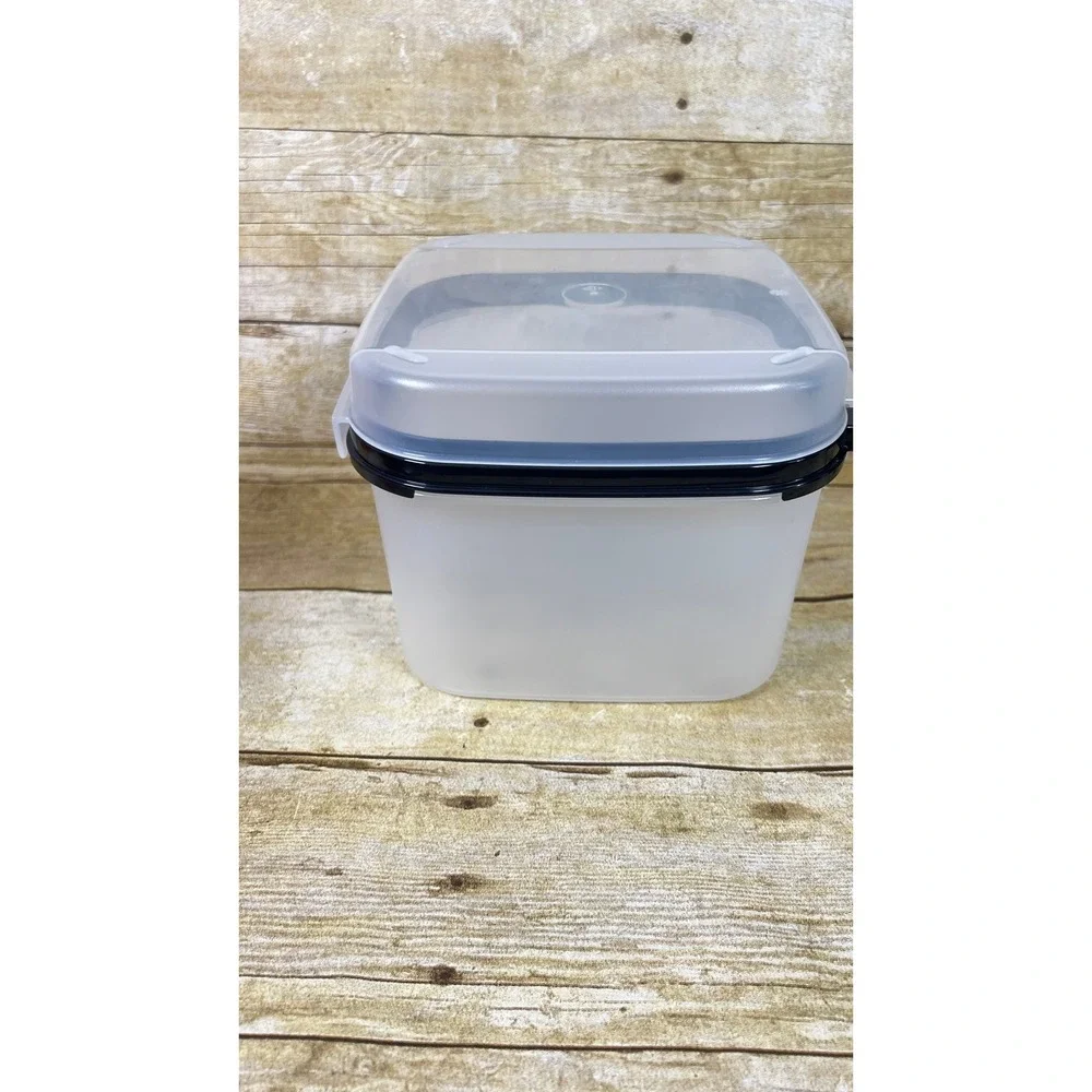 Tupperware Modular Mates Square Signature Line Container #2 Hinged Lid Clear New